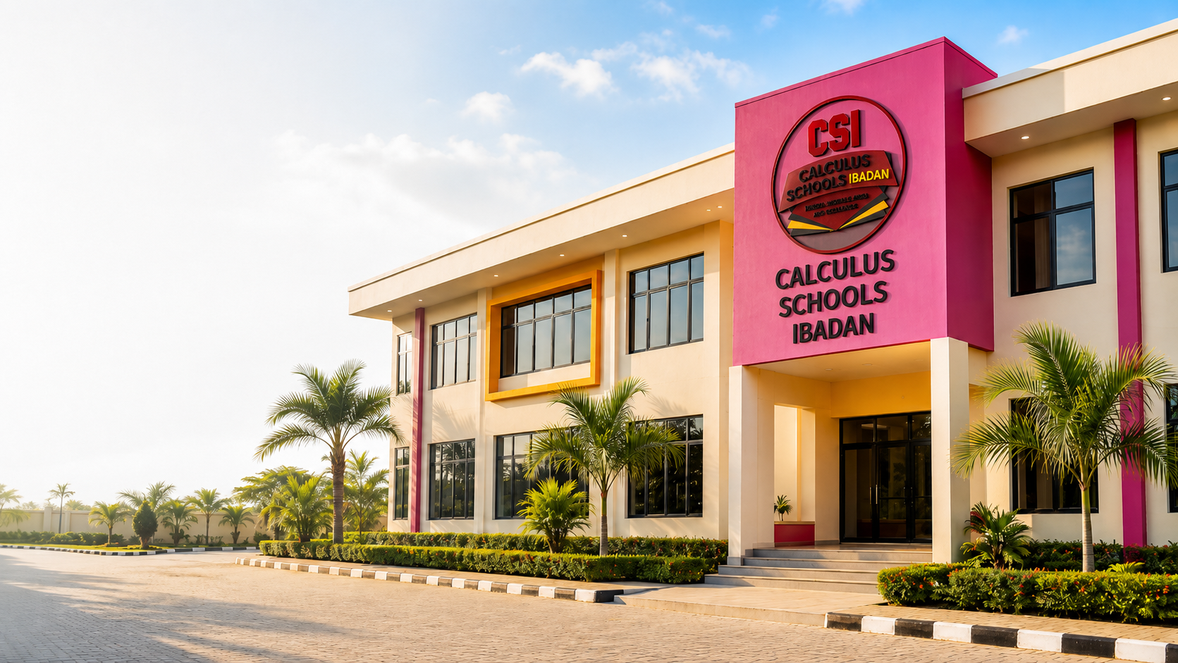 Generated Calculus campus with pink facade