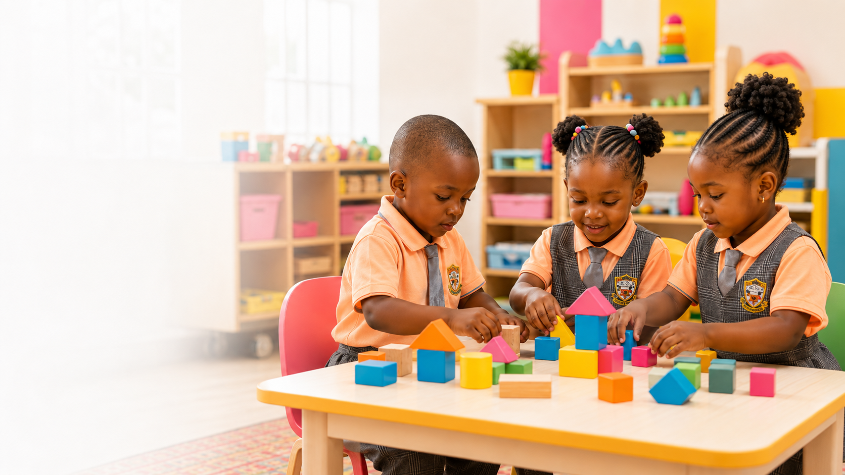 Montessori pupils learning